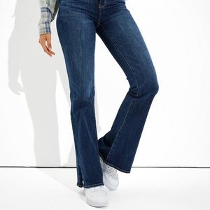 American Eagle Next Level Super High-waisted Flare Jeans in Color cloudy blue